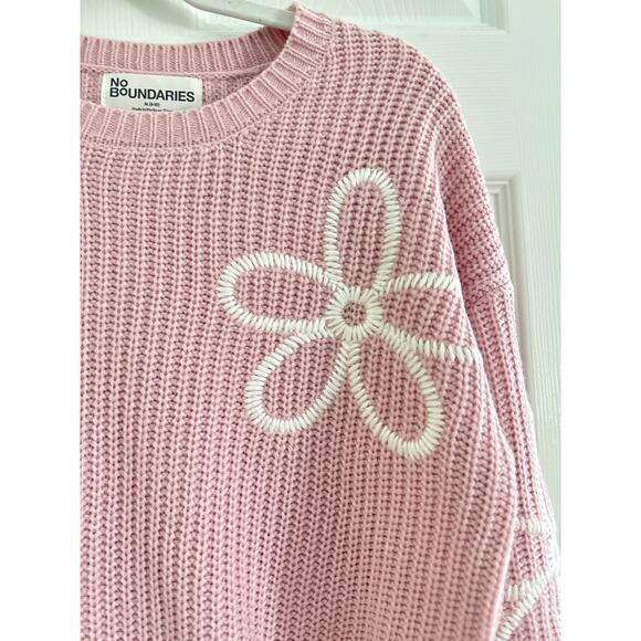 No Boundaries Whipstitch pink Sweater size M - Picture 4 of 6